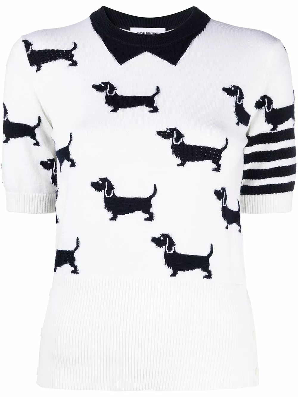 Thom Browne Hector intarsia knit top knitted tops of women 1 Thom Browne Hector intarsia-knit top