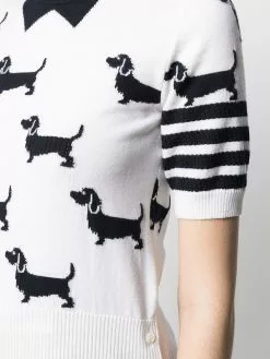 Thom Browne Hector intarsia knit top knitted tops of women 9 Thom Browne Hector intarsia-knit top