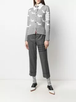 Thom Browne Hector 4-Bar intarsia-knit cardigan