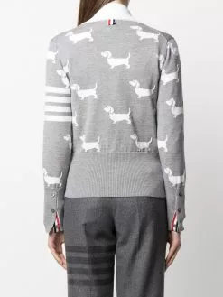 Thom Browne Hector 4-Bar intarsia-knit cardigan