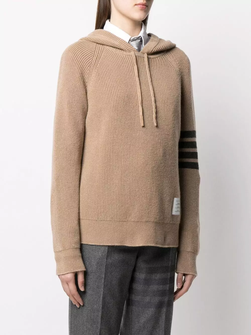 Thom Browne 4 Bar garment dye half cardigan stitch hoodie hoodies of women 3 Thom Browne 4-Bar garment dye half cardigan stitch hoodie