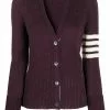Thom Browne 4-Bar jersey stitch classic V-neck cardigan