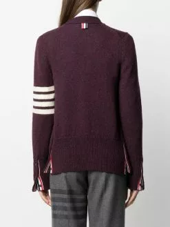 Thom Browne 4-Bar jersey stitch classic V-neck cardigan
