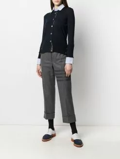 Thom Browne crew neck cardigan-shirt combo