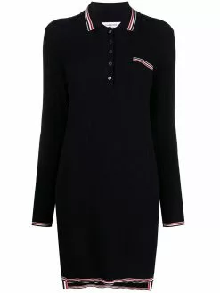 Thom Browne RWB stripe textured stitch polo dress