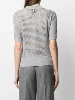Thom Browne mesh cashmere polo shirt