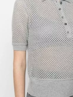 Thom Browne mesh cashmere polo shirt