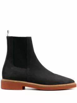 Thom Browne suede Chelsea boots with signature stripe detailing