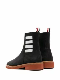 Thom Browne suede Chelsea boots with signature stripe detailing