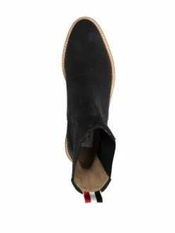 Thom Browne suede Chelsea boots with signature stripe detailing