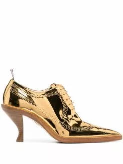 Thom Browne metallic longwing brogues with sculpted heel