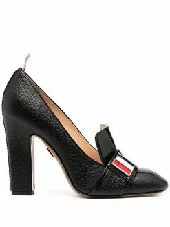 Thom Browne block-heeled loafers with logo enamel detail