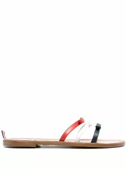 Thom Browne tricolour bow slide sandals