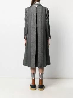 Thom Browne Norfolk open-pleat back overcoat