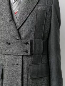 Thom Browne Norfolk open-pleat back overcoat