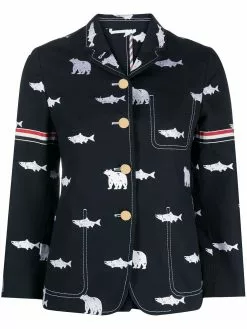 Thom Browne bear salmon blazer jacket