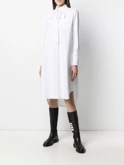 Thom Browne tie-fastening long-sleeve shirt dress