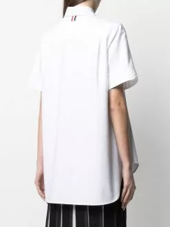 Thom Browne tie-fastening short-sleeve shirt