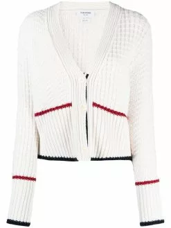 Thom Browne Fun-mix link-stitch cardigan