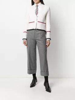 Thom Browne Fun-mix link-stitch cardigan