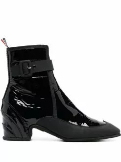 Thom Browne block-heeled galosh ankle boots