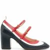 Thom Browne trim-colour cross-strap detail brogued mary-jane pumps