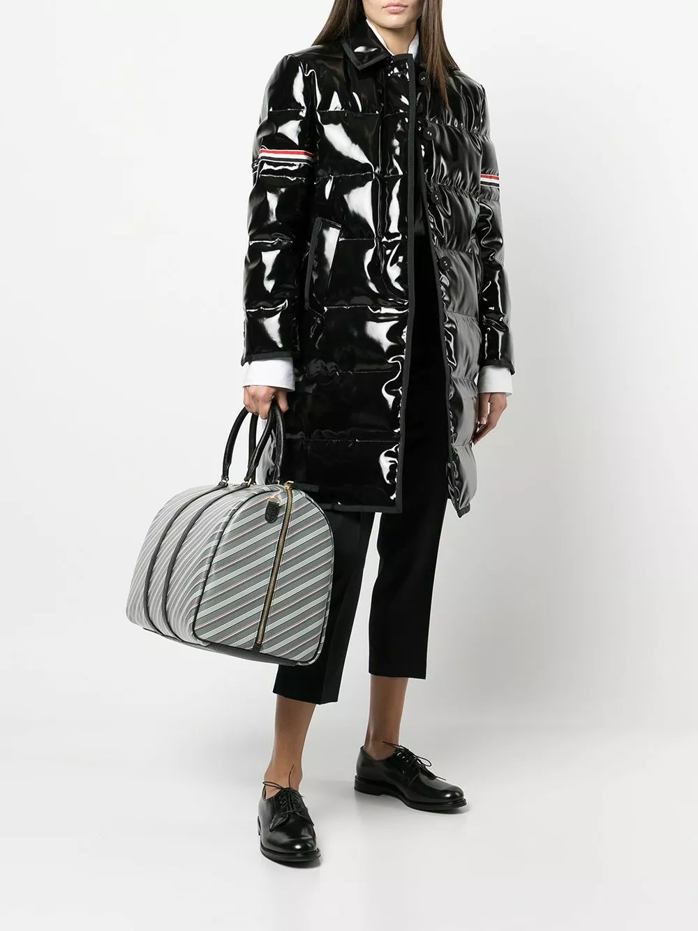 Thom Browne Striped zip around holdall holdalls & weekend bags of women 2 Thom Browne striped zip-around holdall