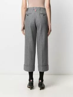 Thom Browne wool-cashmere blend cropped sack trouser