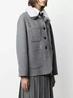 Thom Browne RWB-stripe sherling jacket