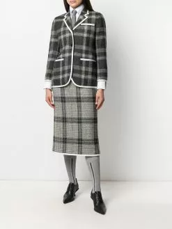 Thom Browne windowpane check sack skirt