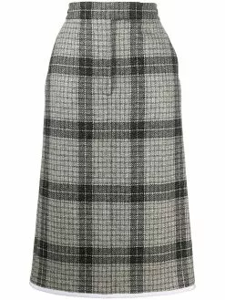 Thom Browne windowpane check sack skirt