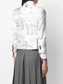 Thom Browne mix-print silk blazer