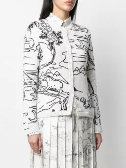 Thom Browne patterned intarsia-knit cardigan