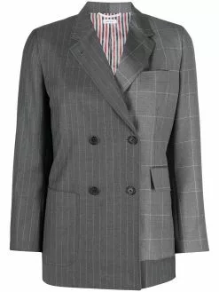 Thom Browne mix-print double-breasted blazer