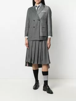 Thom Browne mix-print double-breasted blazer