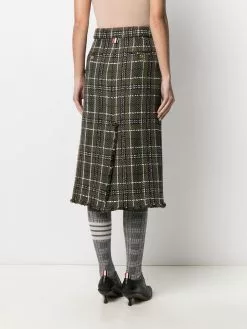 Thom Browne tartan check tweed sack skirt