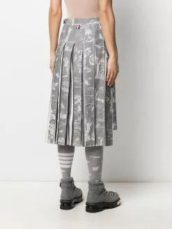 Thom Browne below-the-knee pleated skirt