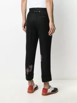 Thom Browne cropped exposed stitching trousers