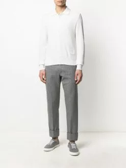 Thom Browne long-sleeved cashmere polo shirt