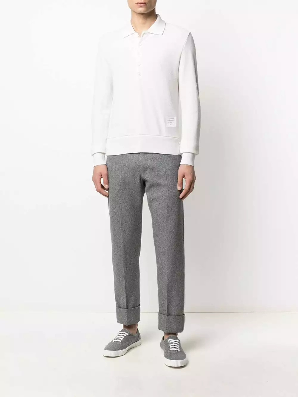 Thom Browne Long sleeved cashmere polo shirt polo shirts of men 2 Thom Browne long-sleeved cashmere polo shirt