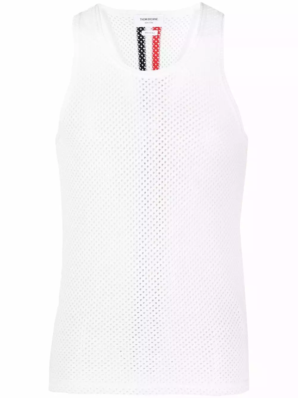 Thom Browne RWB stripe perforated tank top vests & tank tops of men 1 Thom Browne RWB stripe perforated tank top