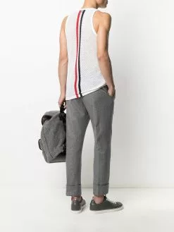 Thom Browne RWB stripe perforated tank top