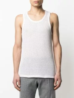 Thom Browne RWB stripe perforated tank top vests & tank tops of men 7 Thom Browne RWB stripe perforated tank top