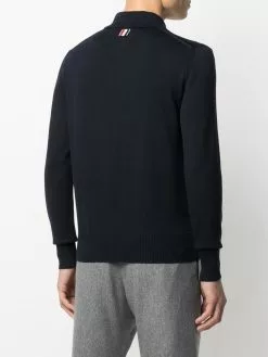 Thom Browne 4-Bar long-sleeved knitted polo shirt