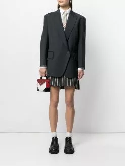 Thom Browne stripe-print pleated mini skirt