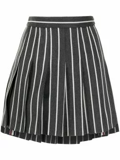 Thom Browne stripe-print pleated mini skirt