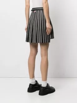 Thom Browne stripe-print pleated mini skirt