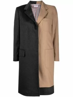 Thom Browne colour-block single-breasted coat