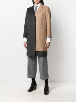 Thom Browne colour-block single-breasted coat