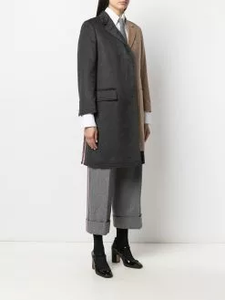 Thom Browne colour-block single-breasted coat